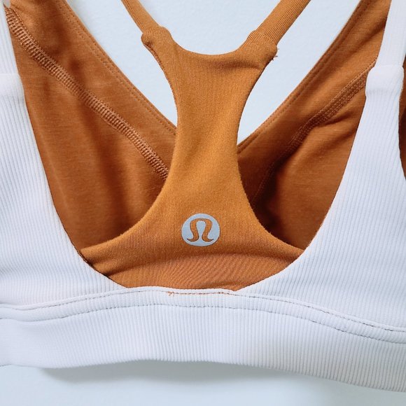 Lululemon New Ambition Sports Bra in Fools Gold Yellow / Light Ivory Size 4 - Picture 8 of 9